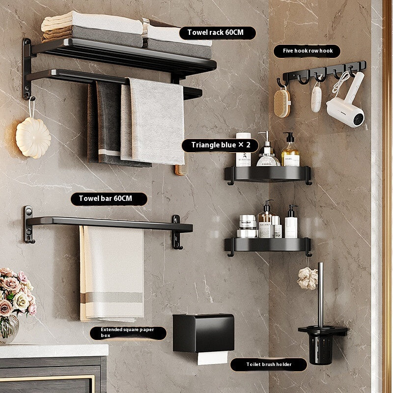 Towel Rack Black Bathroom