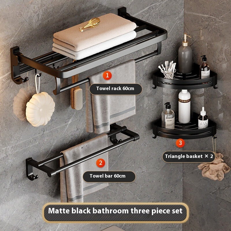 Towel Rack Black Bathroom